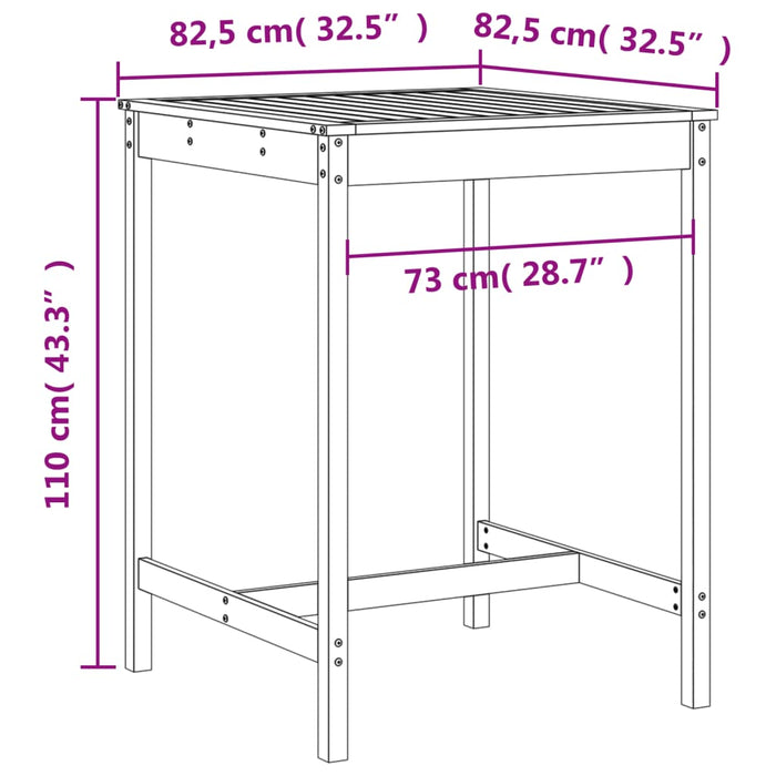 Hagebarsett 3 deler hvit heltre furu