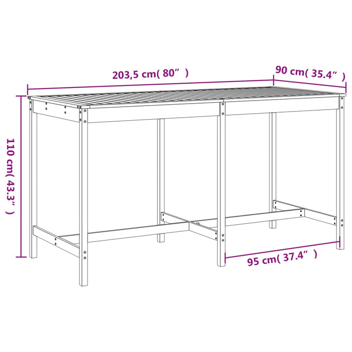 Hagebarsett 9 deler hvit heltre furu