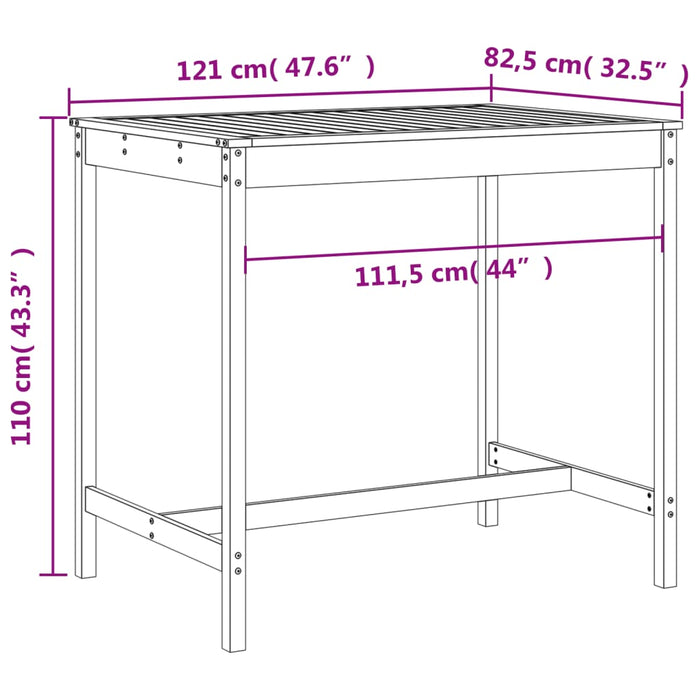 Hagebarsett 5 deler hvit heltre furu