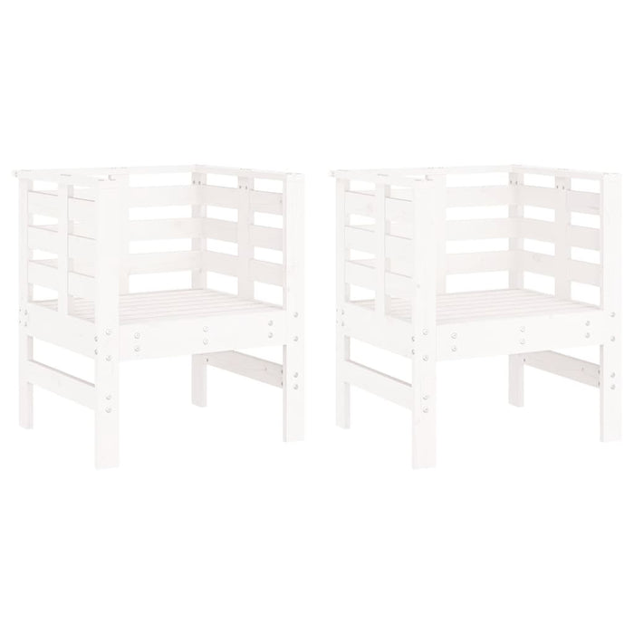 Hagestoler 2 stk hvit 61,5x53x71 cm heltre furu