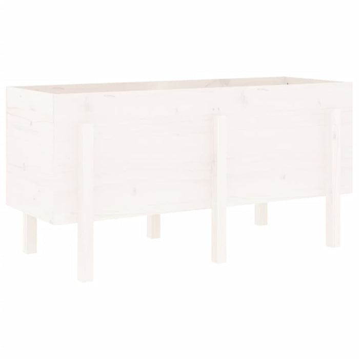 Høybed for hage hvit 121x50x57 cm heltre furu