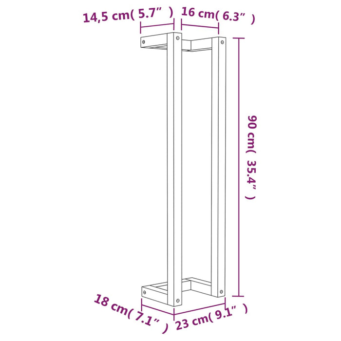 Håndklestativ hvit 23x18x90 cm heltre furu