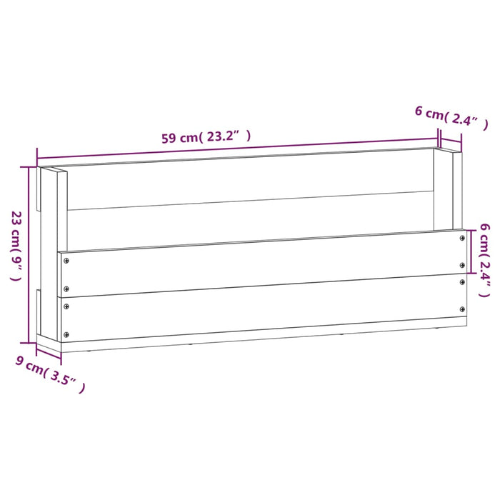 Veggmonterte skohyller 2 stk 59x9x23 cm heltre furu