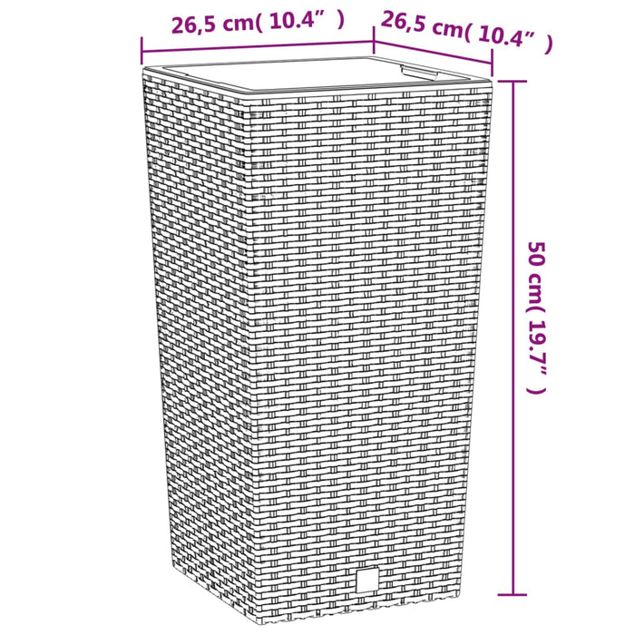 Plantekasse med avtakbar potte hvit 11 / 26,5 L PP rotting