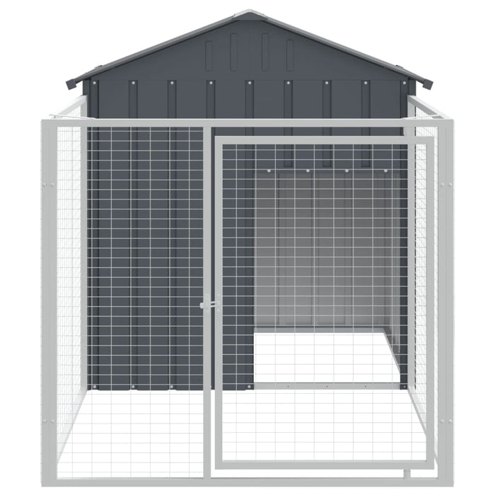 vidaXL Hundehus med tak antrasitt 117x201x123 cm galvanisert stål