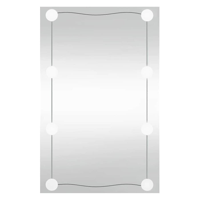 Veggspeil med LED-lys 50x80 cm glass rektangel