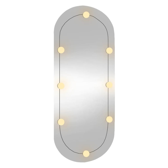 Veggspeil med LED-lys 45x100 cm glass oval