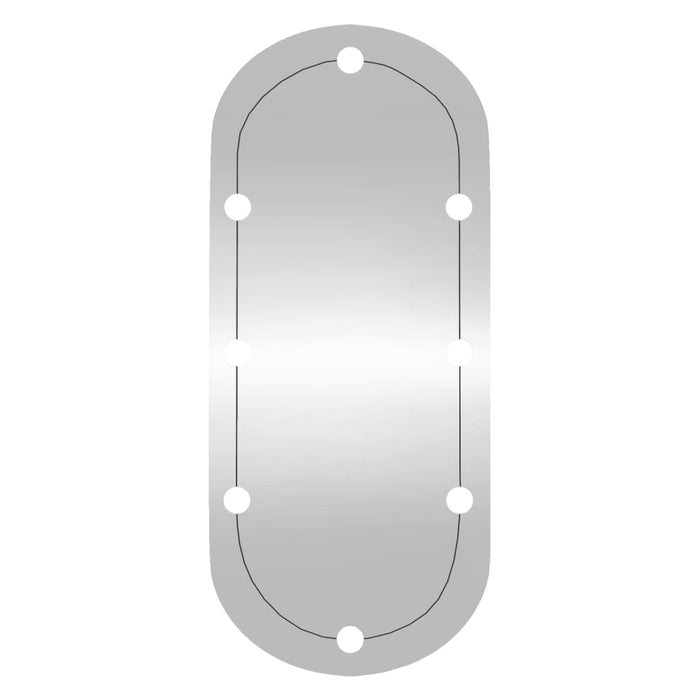 Veggspeil med LED-lys 45x100 cm glass oval