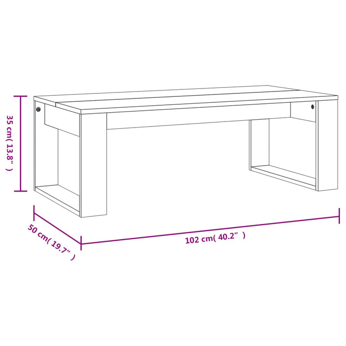 Salongbord sonoma eik 102x50x35 cm konstruert tre