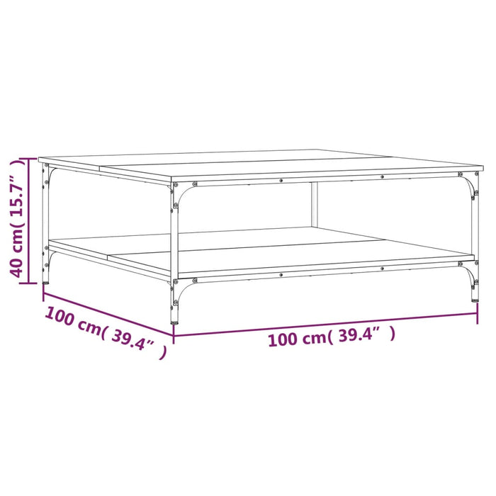 Salongbord svart 100x100x40 cm konstruert tre