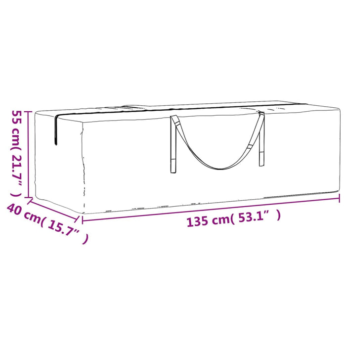 Oppbevaringspose for juletre svart 135x40x55 cm polyetylen