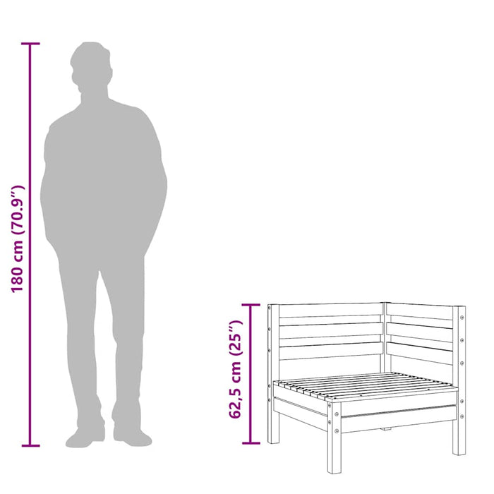 Utendørs hjørnesofaer 2 stk voksbrun heltre furu