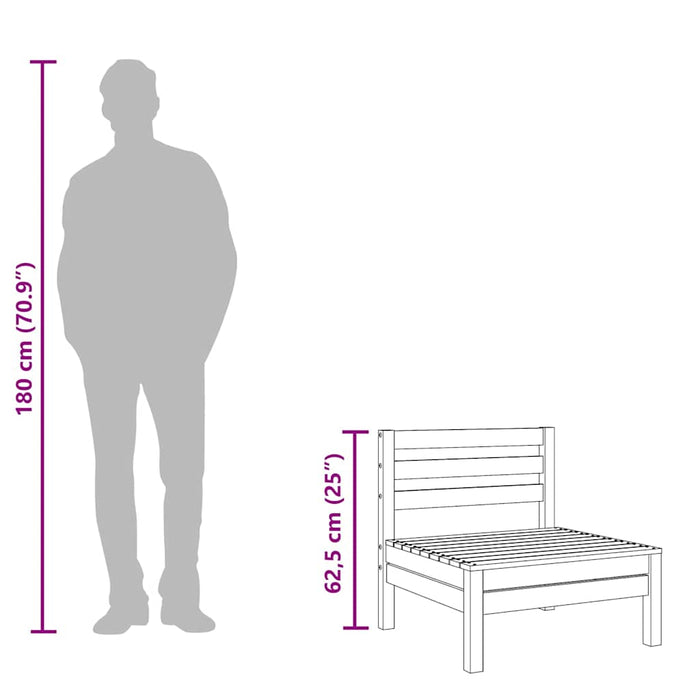 Utendørs hjørnesofaer uten armlener 2 stk heltre douglasgran