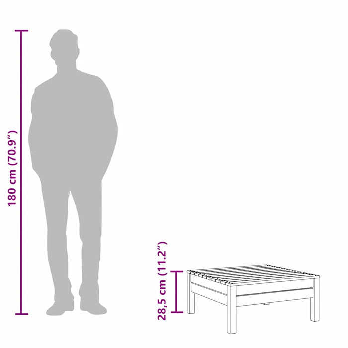 Utendørs fotskammel heltre furu