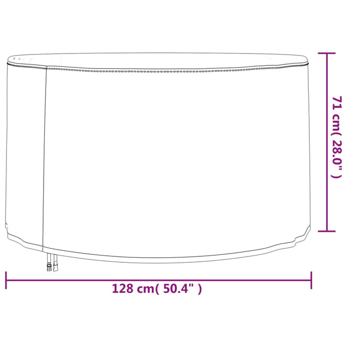 Hagemøbeltrekk 2 stk Ø 128x71 cm 420D oxfordstoff