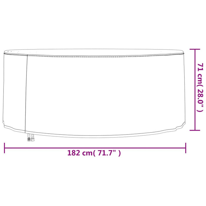 Hagemøbeltrekk 2 stk Ø 182x71 cm 420D oxfordstoff