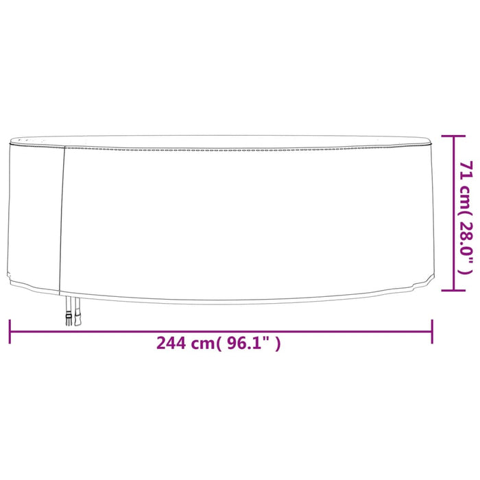 Hagemøbeltrekk 2 stk Ø 244x71 cm 420D oxfordstoff