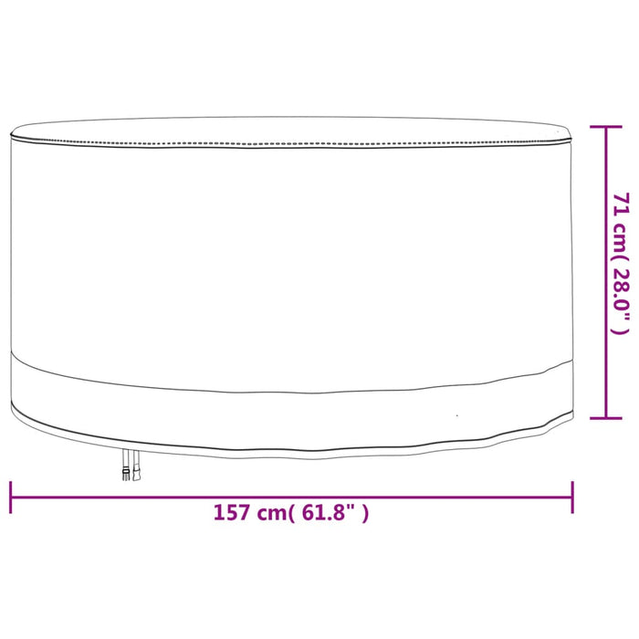 Hagemøbeltrekk 2 stk Ø 157x71 cm 600D oxfordstoff