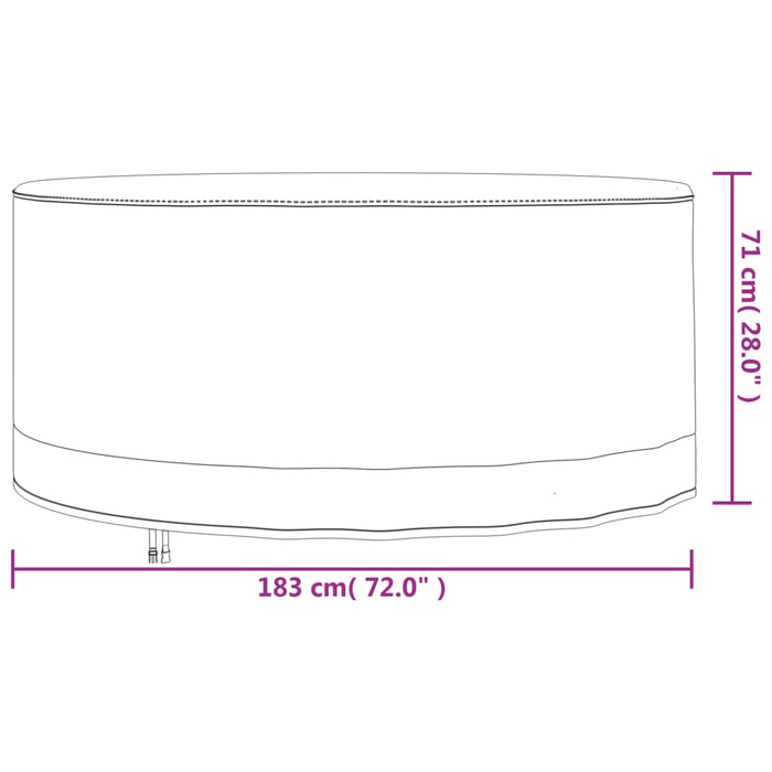 Hagemøbeltrekk 2 stk Ø 183x71 cm 600D oxfordstoff