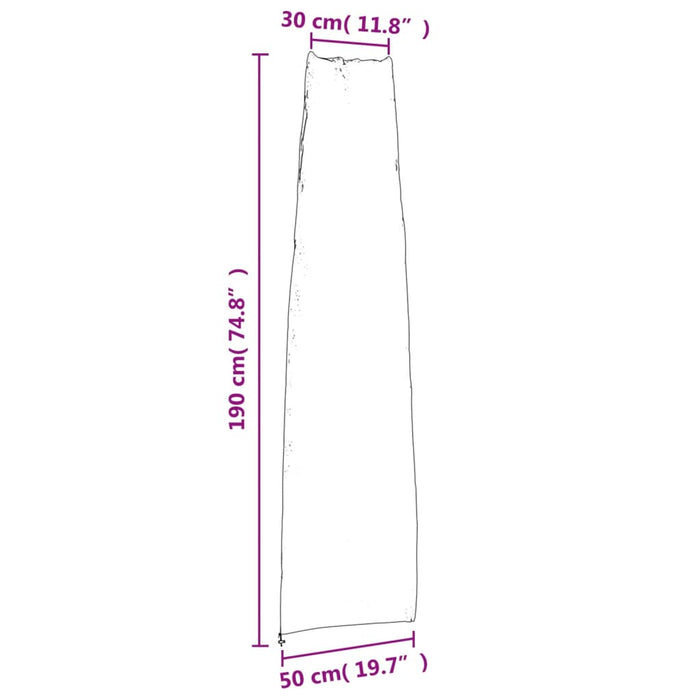 Hageparasollrekk 2 stk 190x50/30 cm 420D oxfordstoff