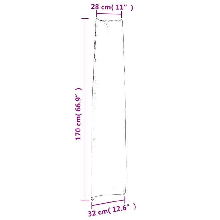 Hageparasollrekk 2 stk 170x35/32 cm 420D oxfordstoff