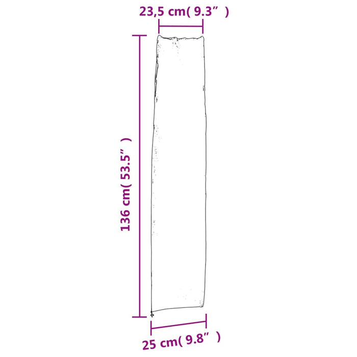 Hageparasollrekk 2 stk 136x25/23,5 cm 420D oxfordstoff