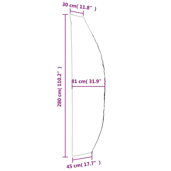 Hageparasollrekk 2 stk 280x30/81/45 cm 420D oxfordstoff