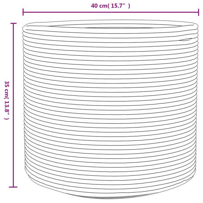 Oppbevaringskurv grå og hvit Ø40x35 cm bomull