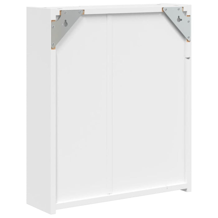 Baderomsspeilskap med LED-lys hvit 45x13x52 cm