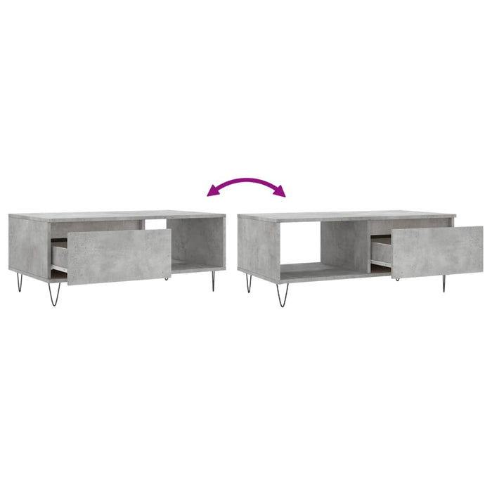 Salongbord betonggrå 90x50x36,5 cm konstruert tre