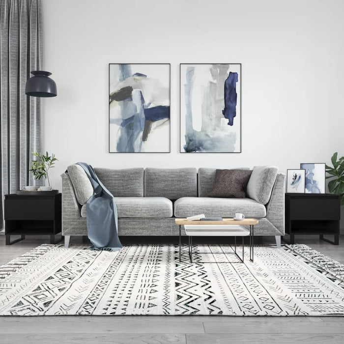 Salongbord 2 stk svart 50x46x50 cm konstruert tre