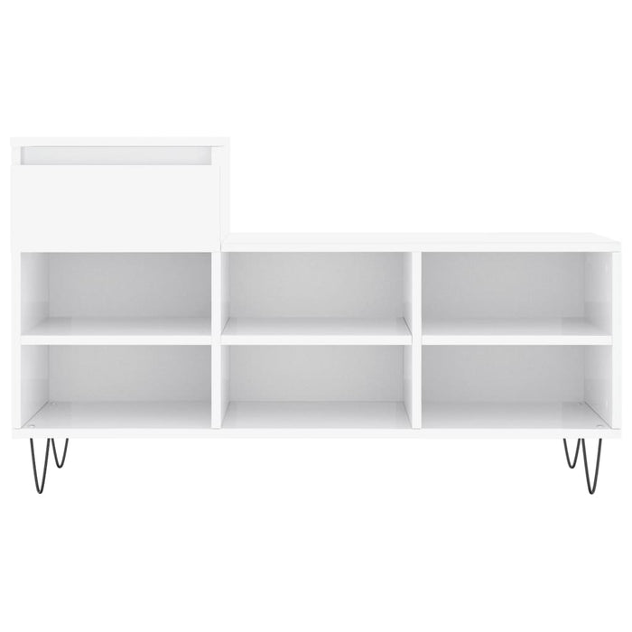 Skoskap høyglans hvit 102x36x60 cm konstruert tre