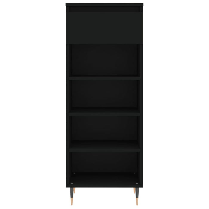 Skoskap svart 40x36x105 cm konstruert tre