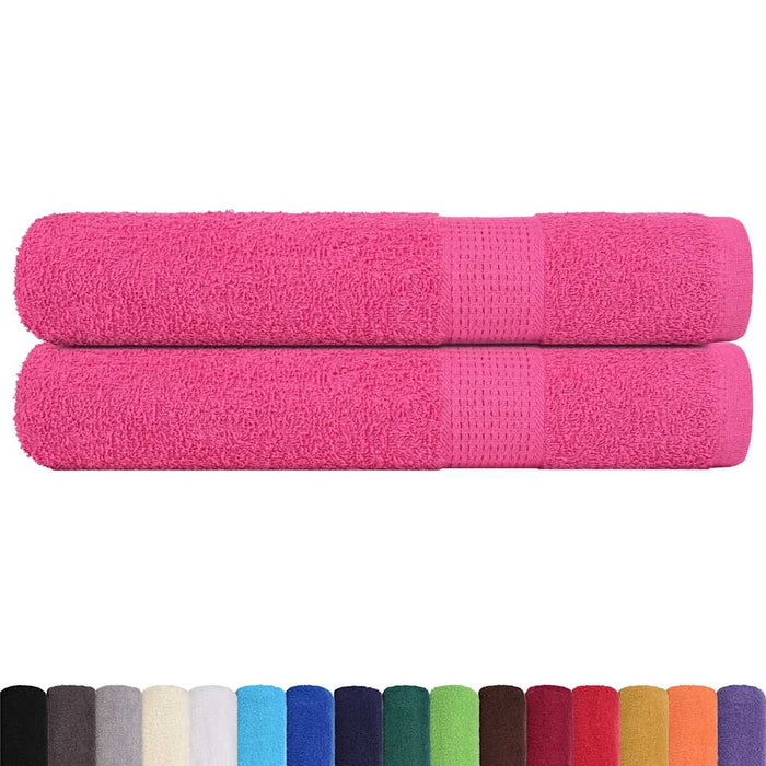 Håndklær 2 stk rosa 100x200 cm 360 g/m² 100 % bomull