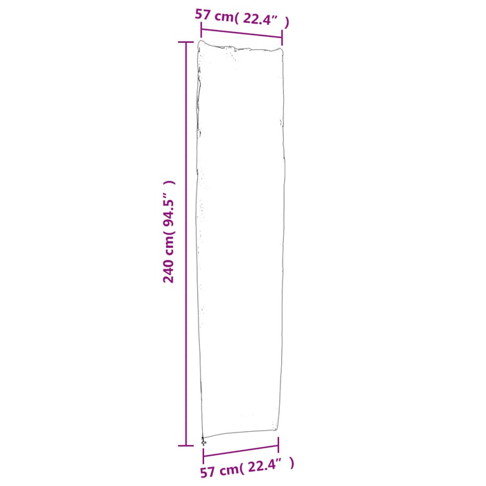 Hageparasollrekk svart 240x57/57 cm 420D oxford