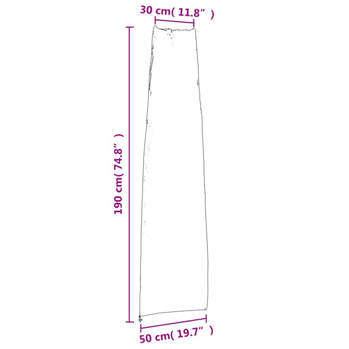 Hageparasollrekk svart 190x50/30 cm 420D oxford