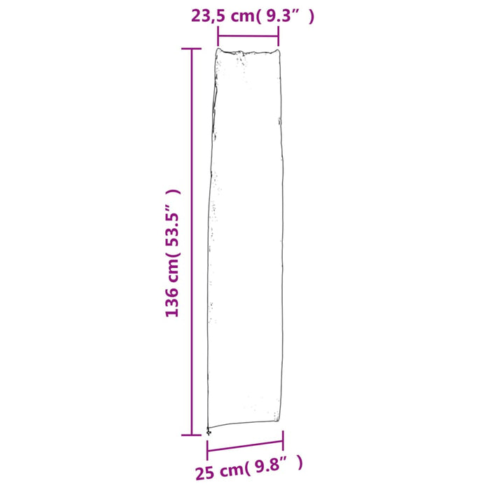 Hageparasollrekk svart 136x25/23,5 cm 420D oxford