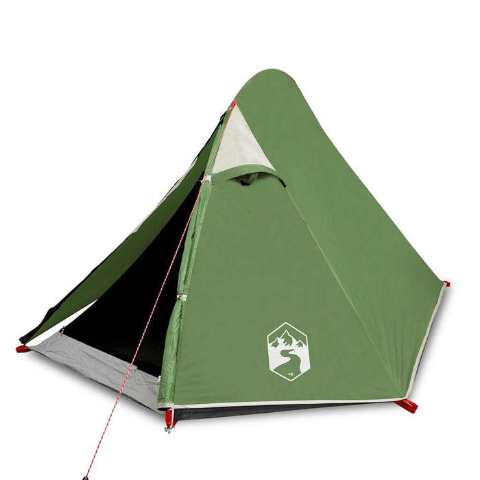 Campingtelt 2 personer grønn 267x154x117 cm 185T taft