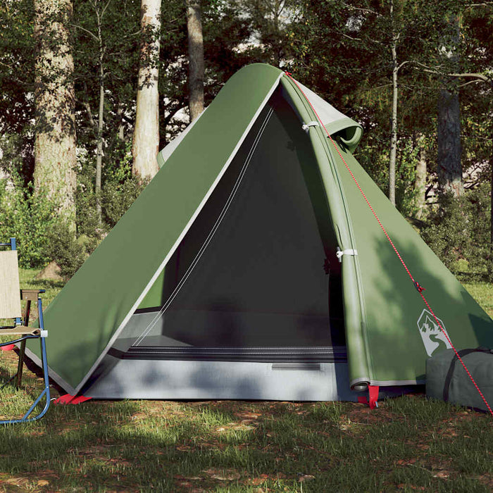 Campingtelt 2 personer grønn 267x154x117 cm 185T taft