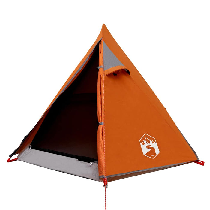Campingtelt 2 personer grå og oransje 267x154x117 cm 185T taft