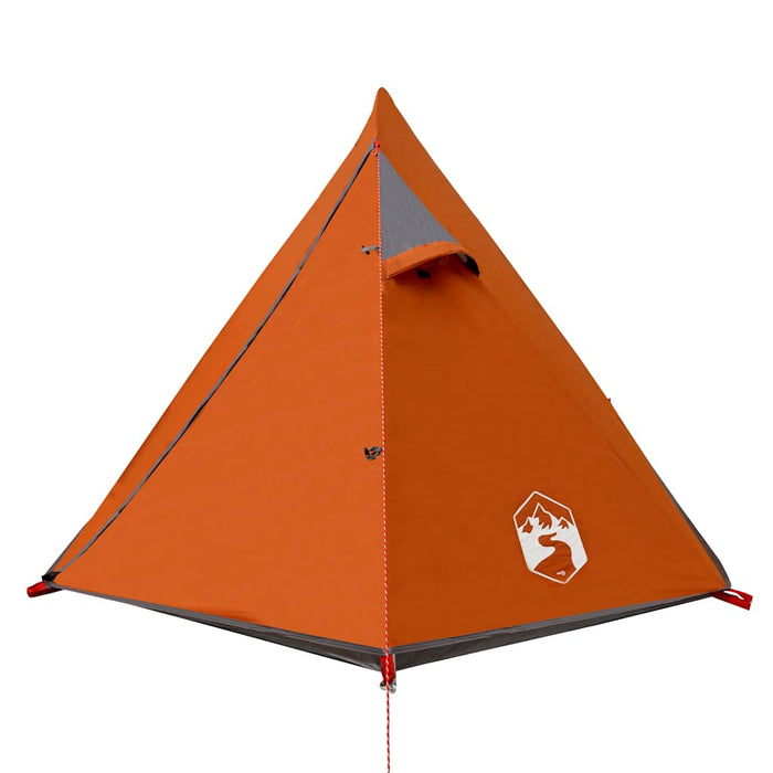 Campingtelt 2 personer grå og oransje 267x154x117 cm 185T taft