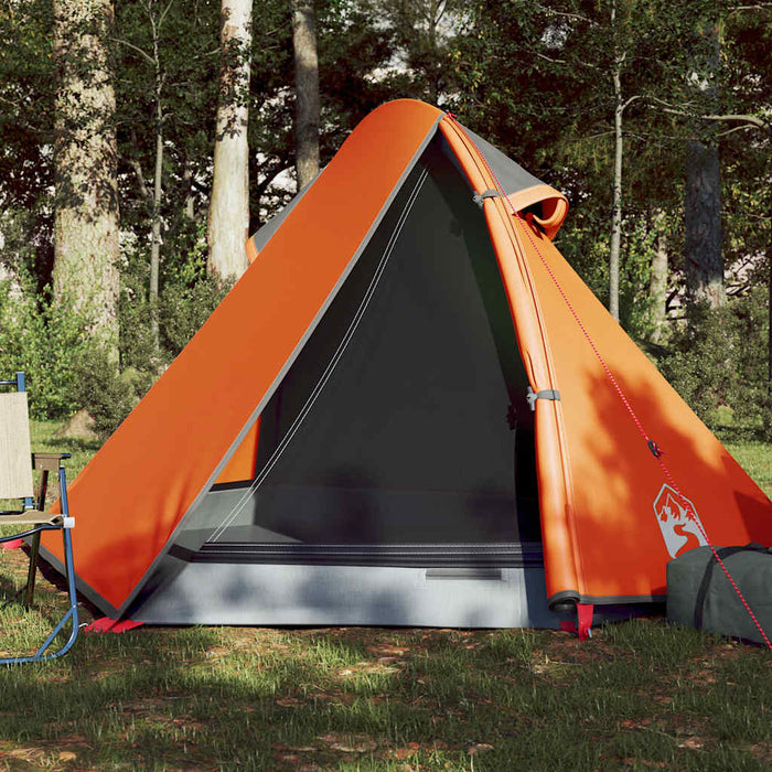 Campingtelt 2 personer grå og oransje 267x154x117 cm 185T taft
