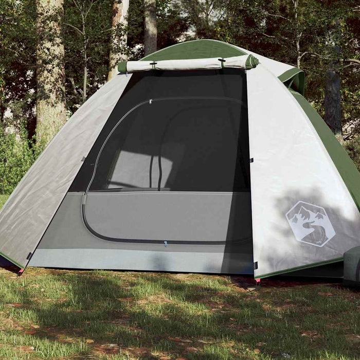 Campingtelt 2 personer grønn 224x248x118 cm 185T taft