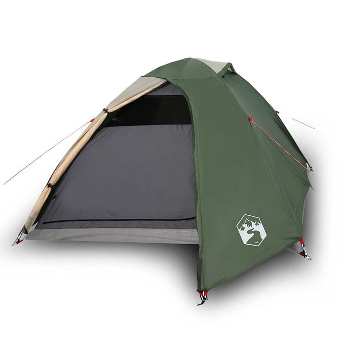 Campingtelt 2 personer grønn 264x210x125 cm 185T taft