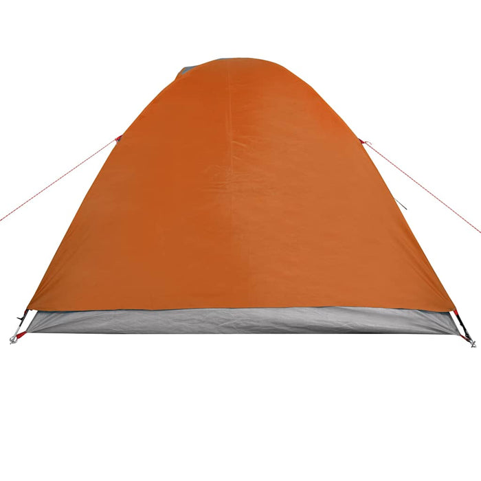 Campingtelt 2 personer grå og oransje 264x210x125 cm 185T taft