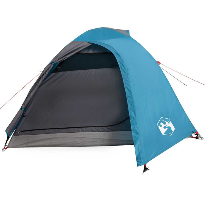 Campingtelt 4 personer blå 267x272x145 cm 185T taft