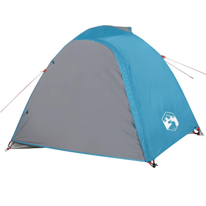 Campingtelt 4 personer blå 267x272x145 cm 185T taft