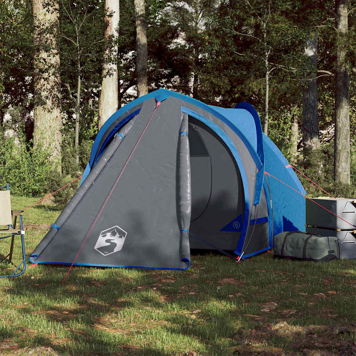 Campingtelt 2 personer blå 320x140x120 cm 185T taft