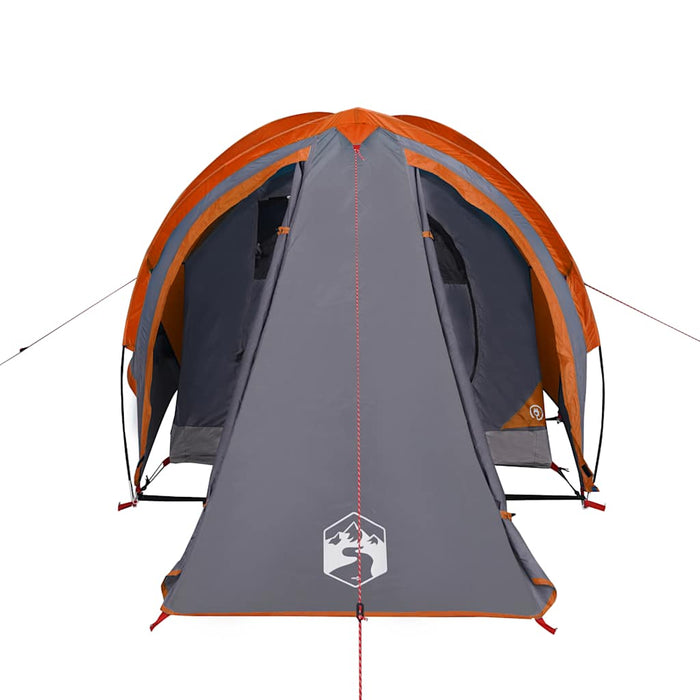 Campingtelt 2 personer grå og oransje 320x140x120 cm 185T taft