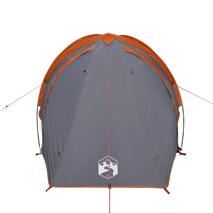 Campingtelt 2 personer grå og oransje 320x140x120 cm 185T taft